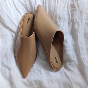MELISSA Babouche Mules Slip-on Flat Pointed Toe Shoes, Tan, Size 10 EU 41 VG